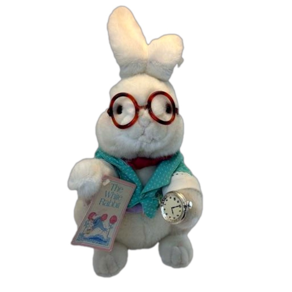 The White Rabbit Plush 12 inch 1991 Target Store Pocket Watch Eye Glasses